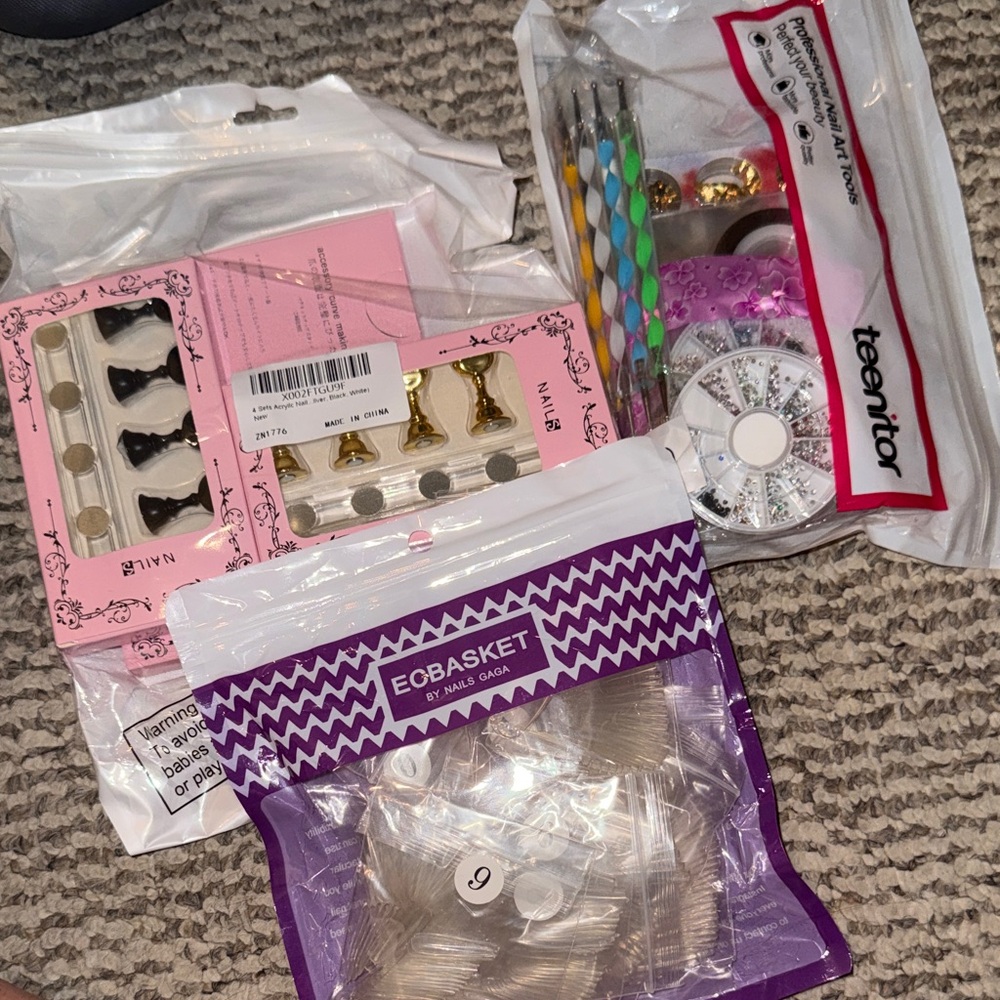 Nail Art Supplies Set with Tools and Decorations